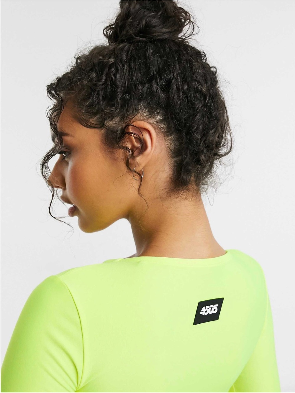 ASOS 4505 long sleeve twist front top in neon - Picture 3 of 11